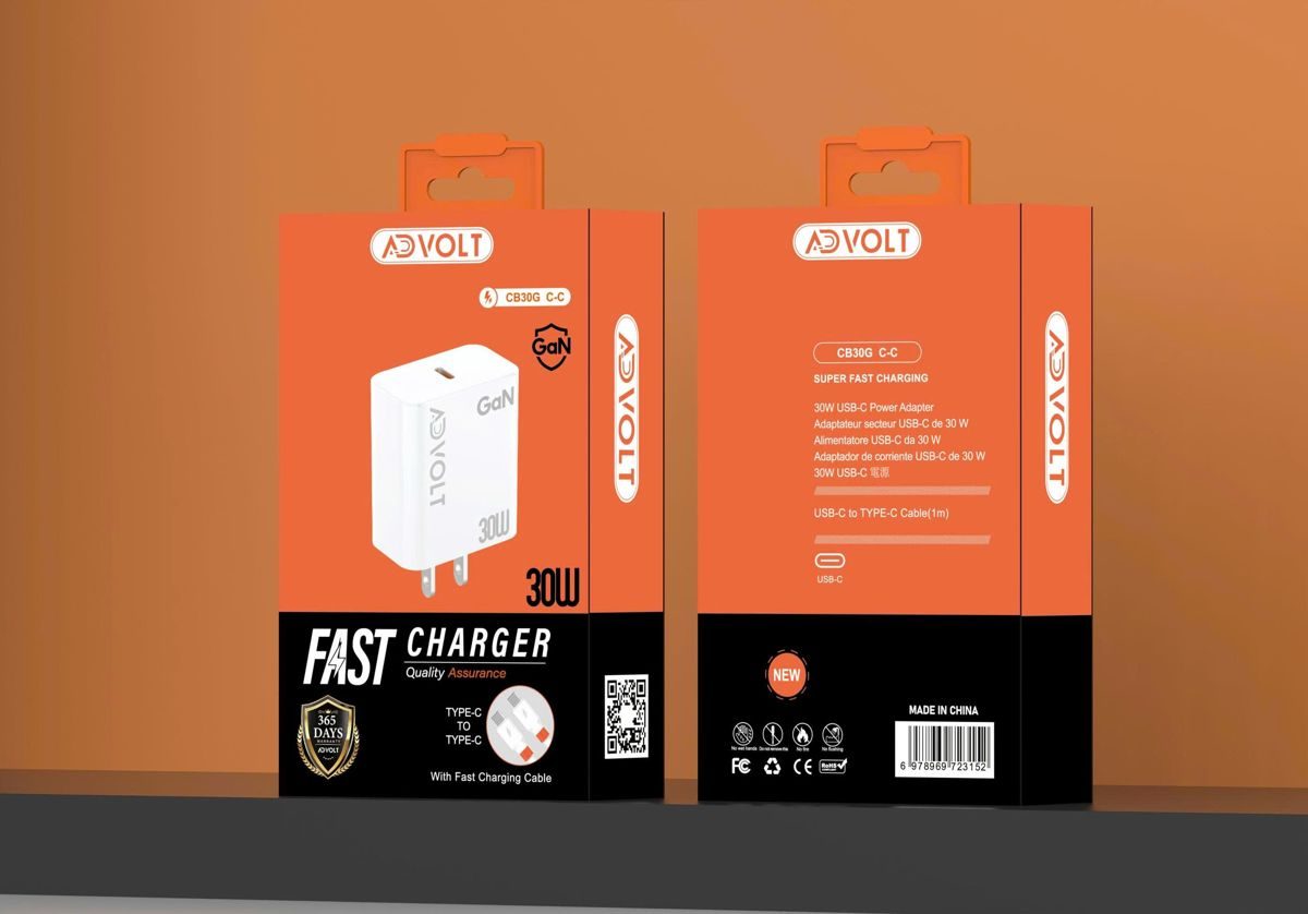 Bộ sạc nhanh GaN 30W ADVOLT CB30G